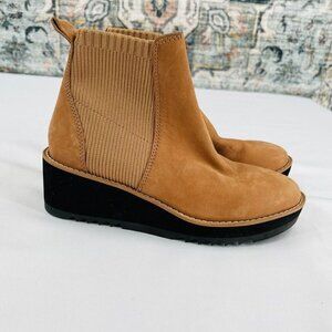 Eileen Fisher Lilou Nubuck and Recycled Stretch Knit Bootie Size 5